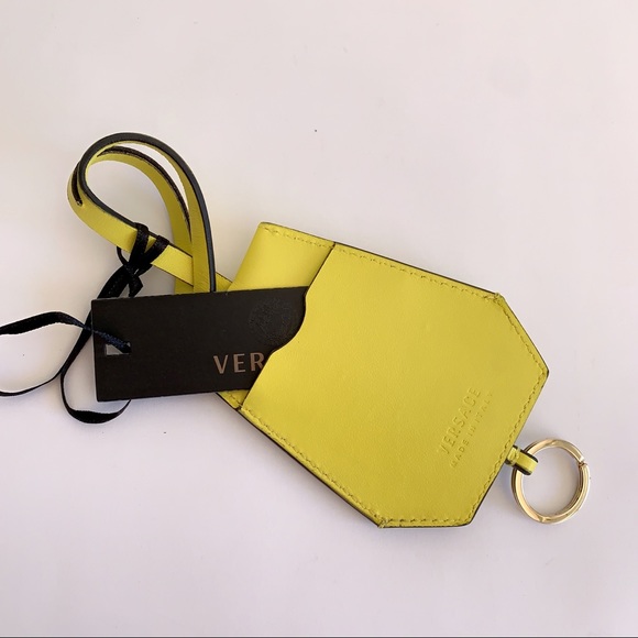 🆂🅾︎🅻🅳⭕️ VERSACE Key Ring Yellow Leather - Picture 6 of 8